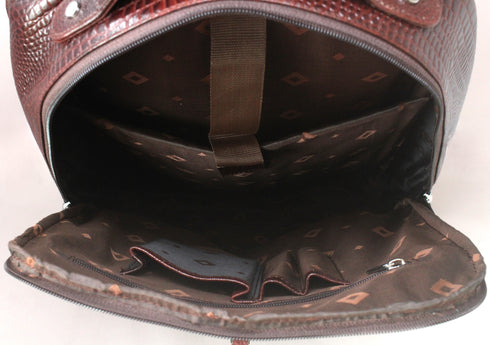 Taha Genuine Leather Backpack Brown